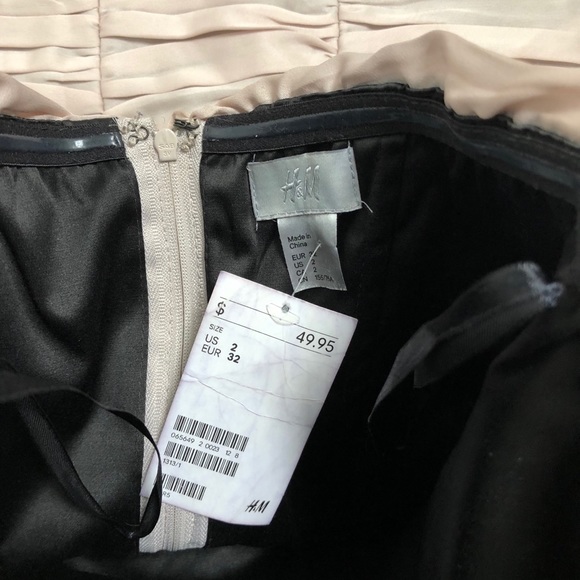 NEW H&M Gorgeous Sweetheart Strapless Beige Sz 2 - Picture 4 of 7